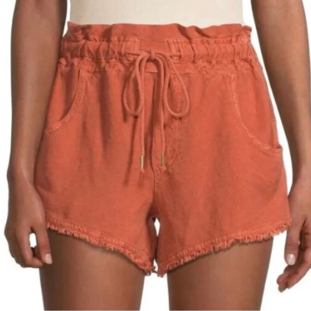 Young Fabulous & Broke YFB Green linen blend drawstring Shorts women’s small - Picture 14 of 15